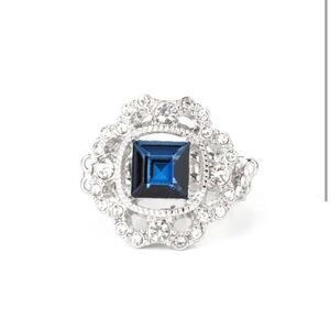 Blue and Silver Intricate Gemstone Ring